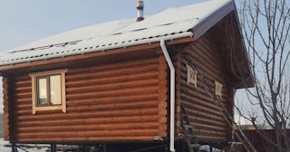 Баня из оцилиндрованного бревна под ключ в Североморске - от 135330 рублей