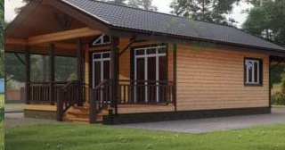 Проект одноэтажного дома из бруса с террасой - Строительство в Североморске от Строй-Свм от 135330 руб.